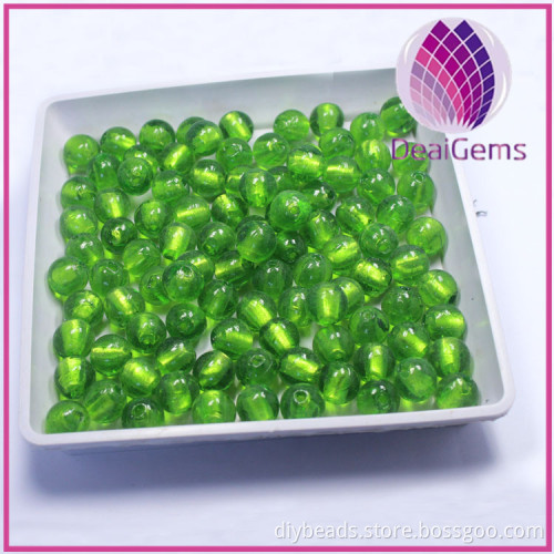 Handmade fashion jewelry decoration silver foil glass beads